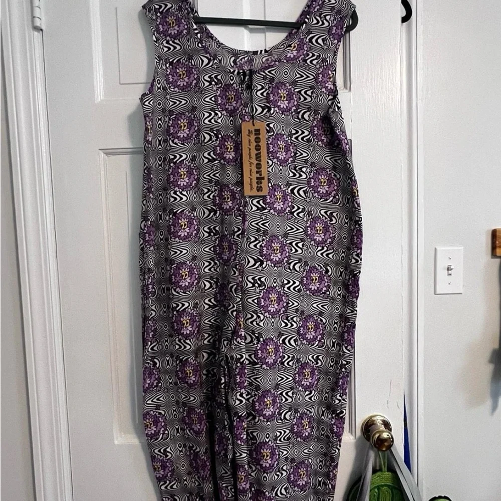 NOOWORKS JUMPSUIT GARDEN SUIT HAZE PATTERN med - Picture 5 of 6